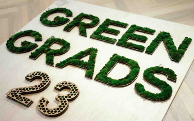 Biophilic signage by Trixi Marx of Sugar Studio at GREEN GRADS 2023 ©GREEN GRADS 2023
